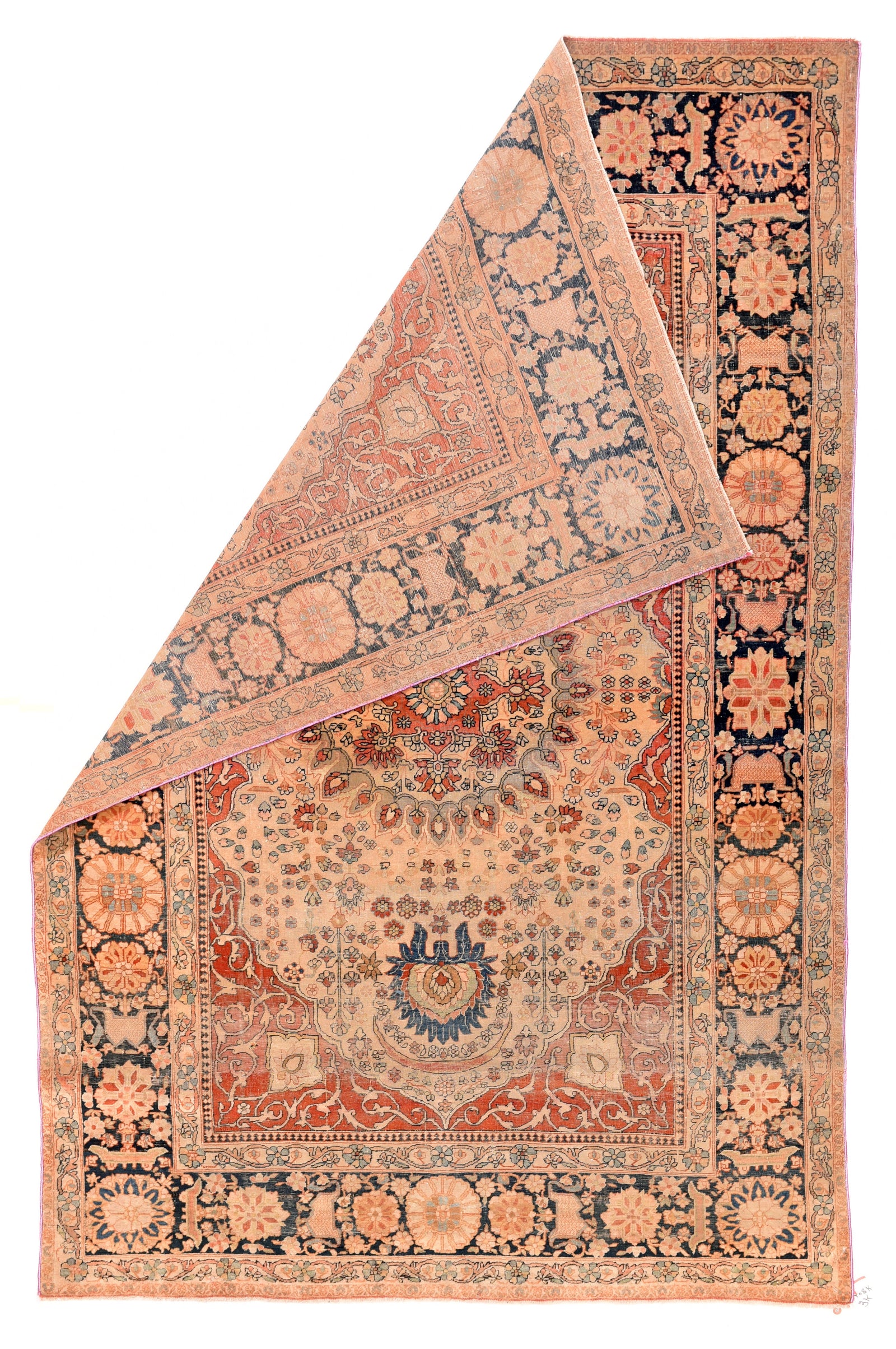 Antique Persian Mohtasham Kashan Area Rug