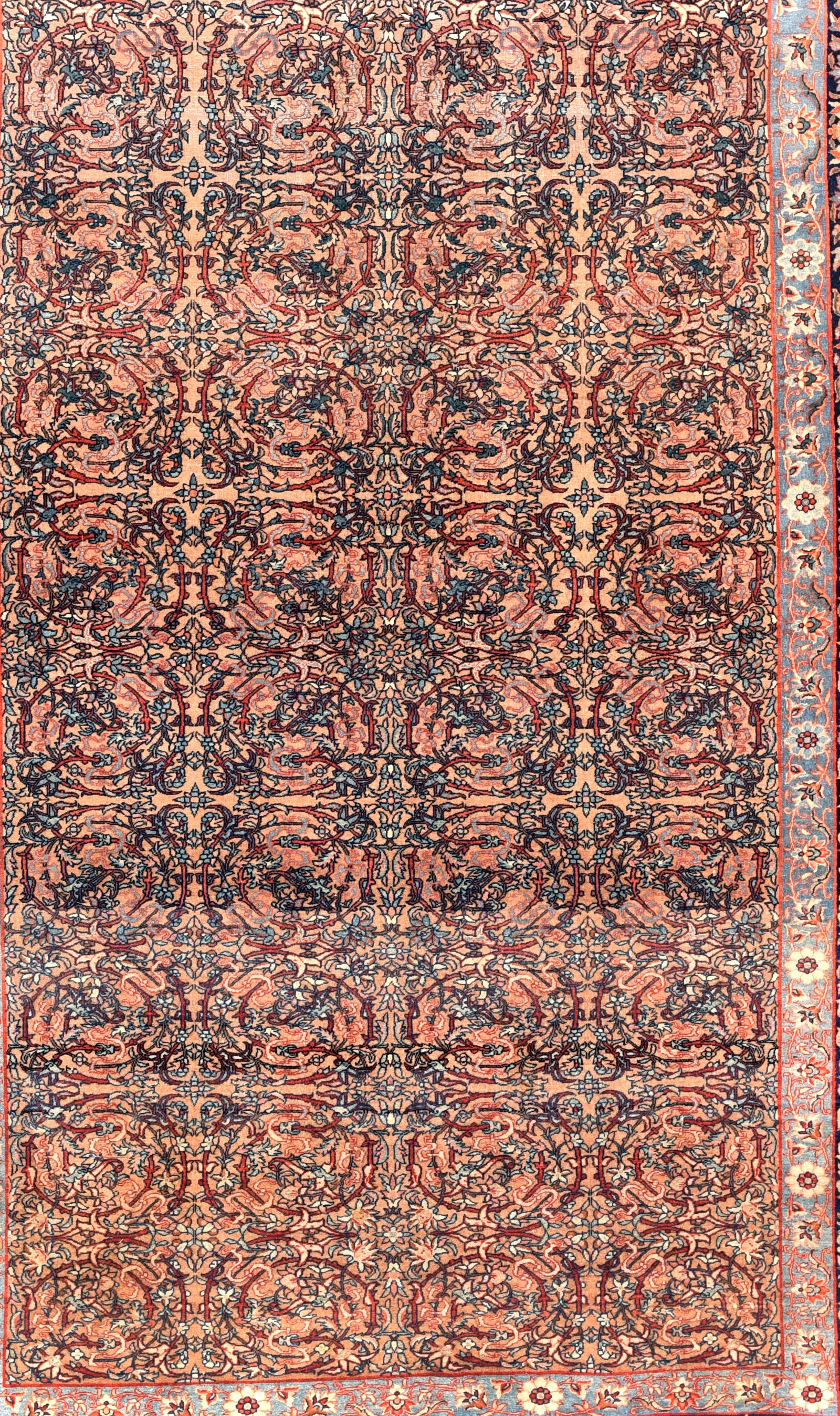 Antique Mohtasham Kashan Persian Area Rug