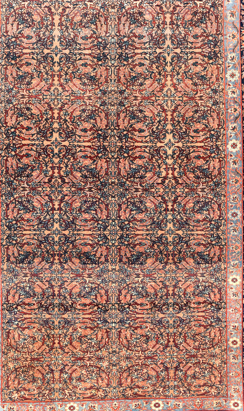 Antique Mohtasham Kashan Persian Area Rug