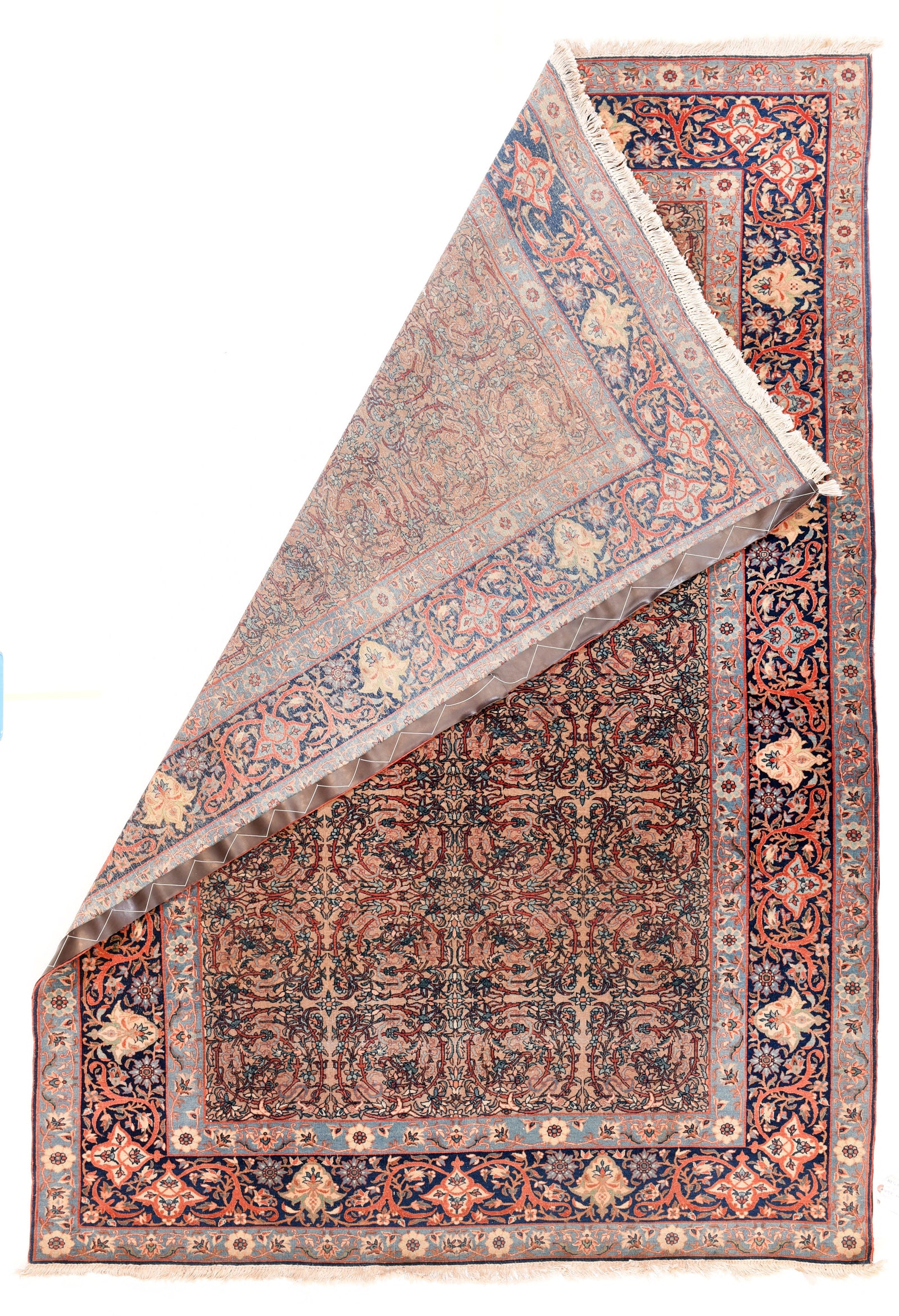 Antique Mohtasham Kashan Persian Area Rug