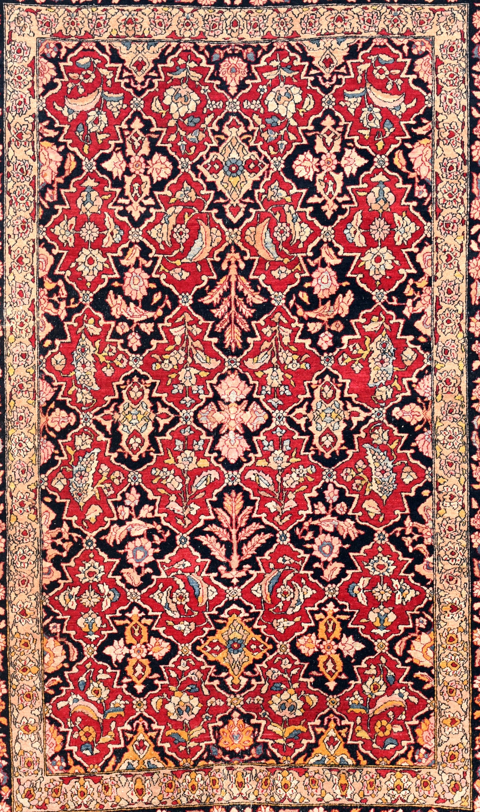 Antique overall pattern Isfahan Persian Area Rug