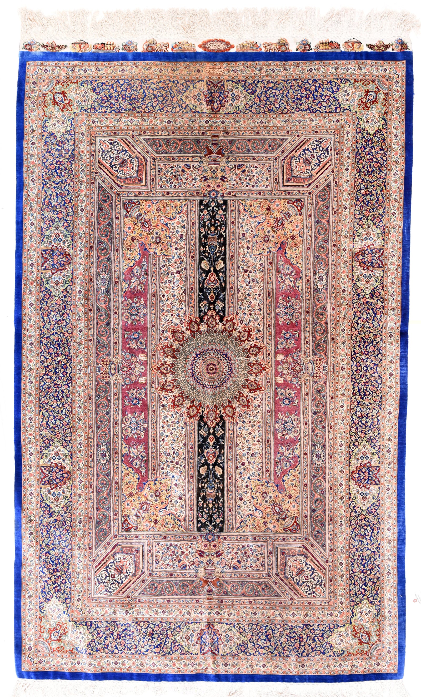 Excellent Red Qum Jamshidi Persian Area Rug