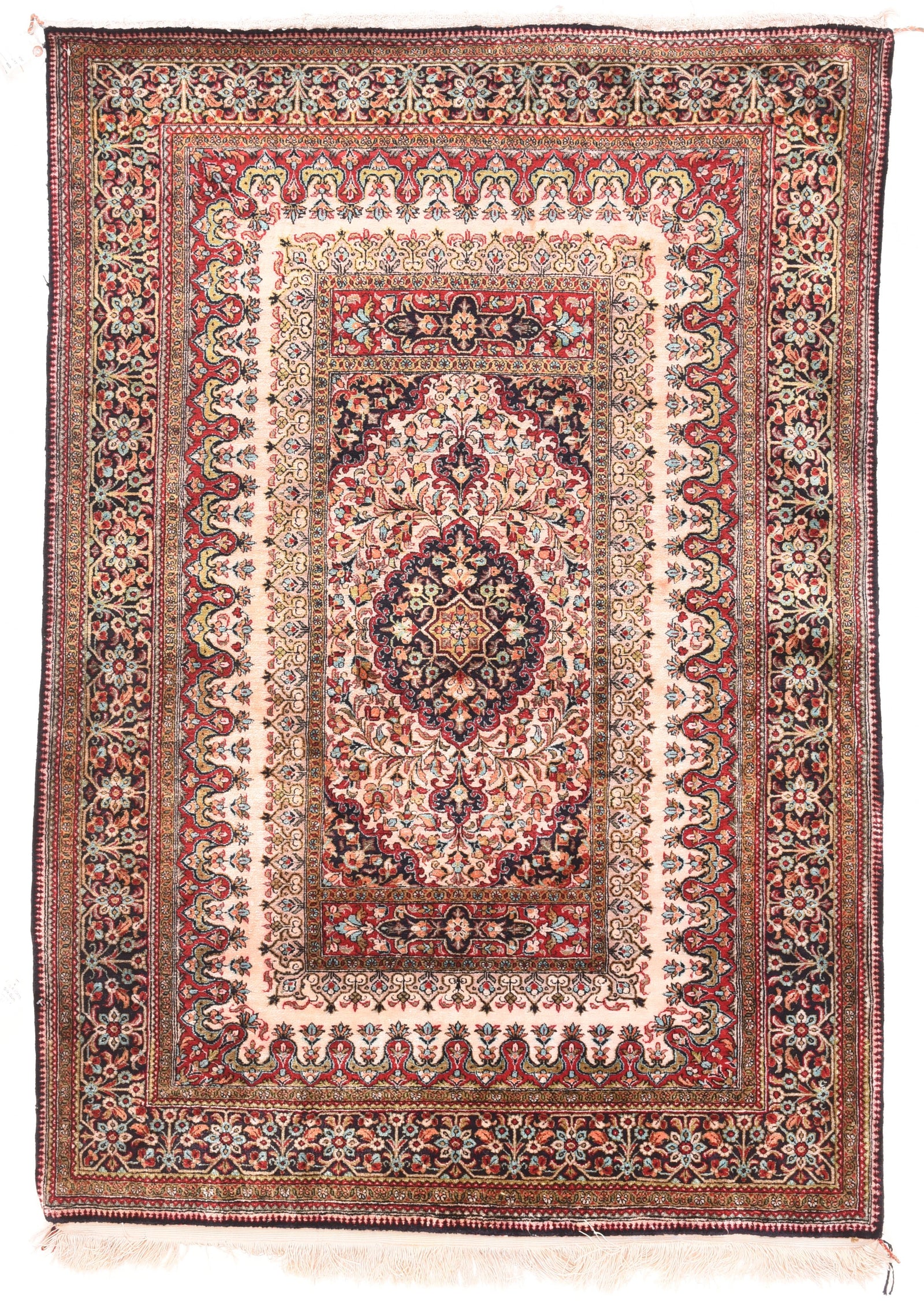 Excellent Red Qum Persian Area Rug