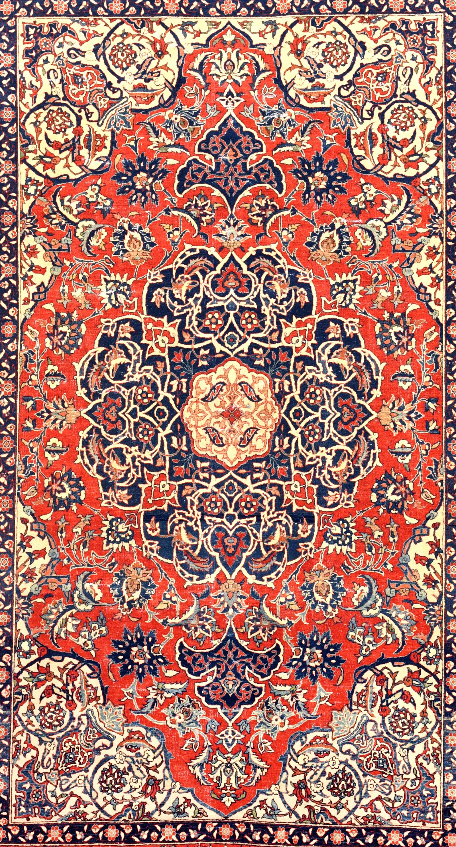 Antique Isfahan Persian Area Rug
