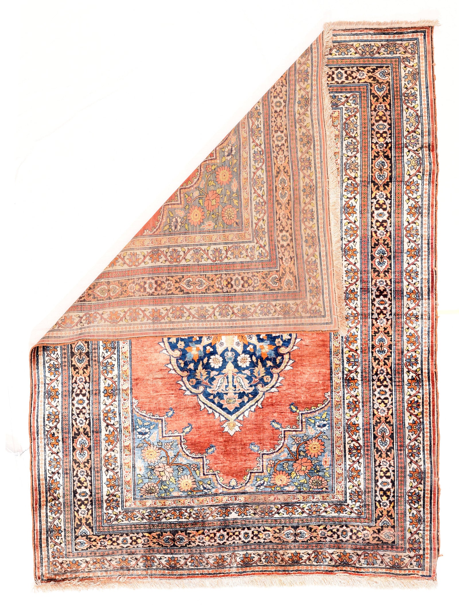 Antique Persian Silk Tabriz Haji Jalili Area Rug