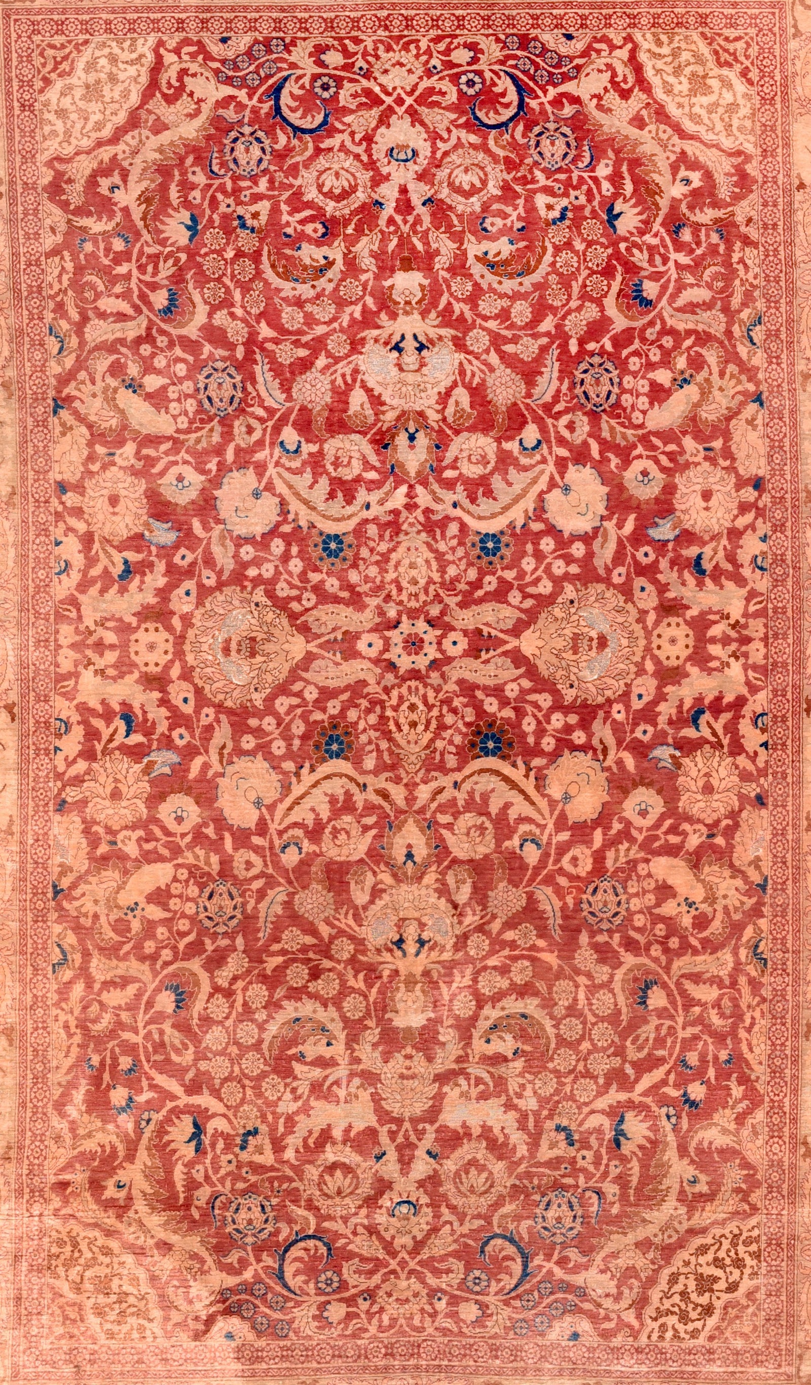 Antique Turkish Silk Herekeh Signed Area Rug