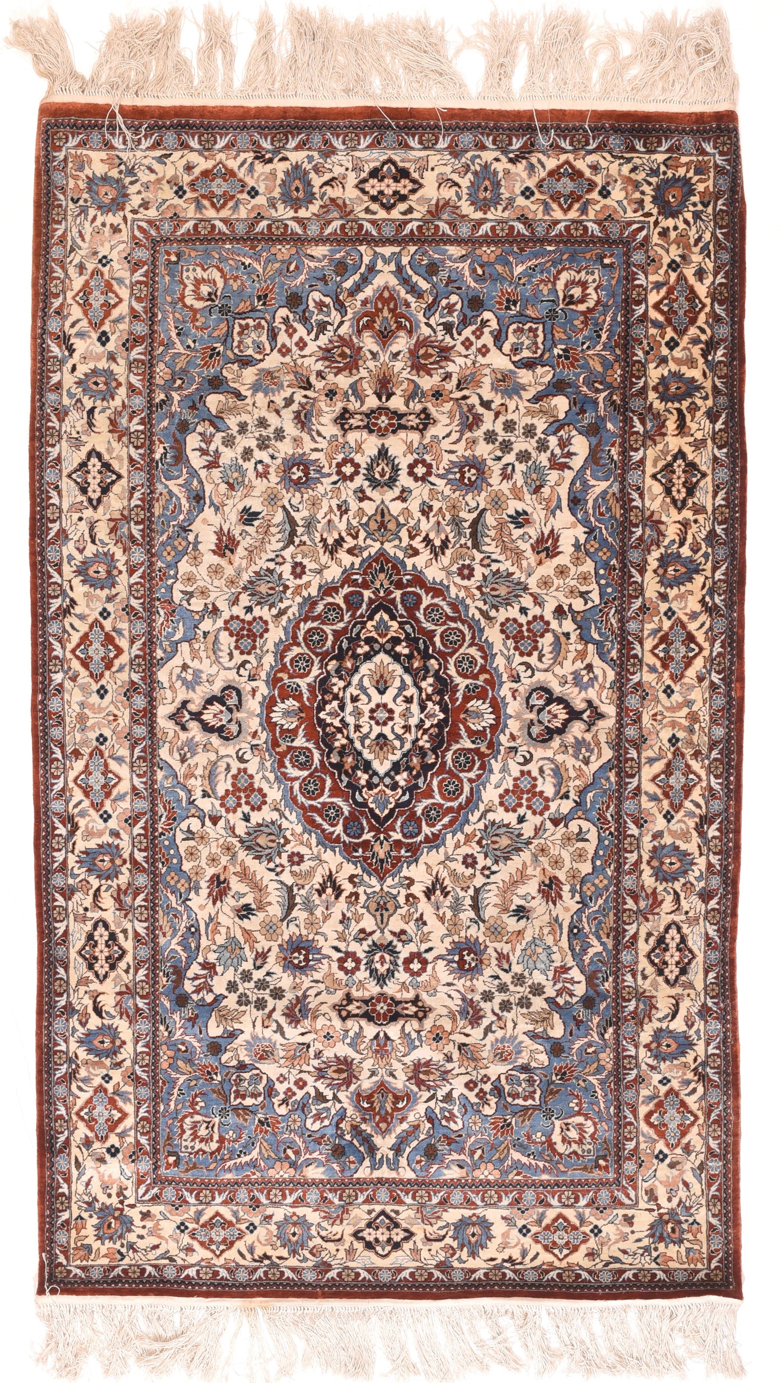 Excellent Red Qum Persian Area Rug