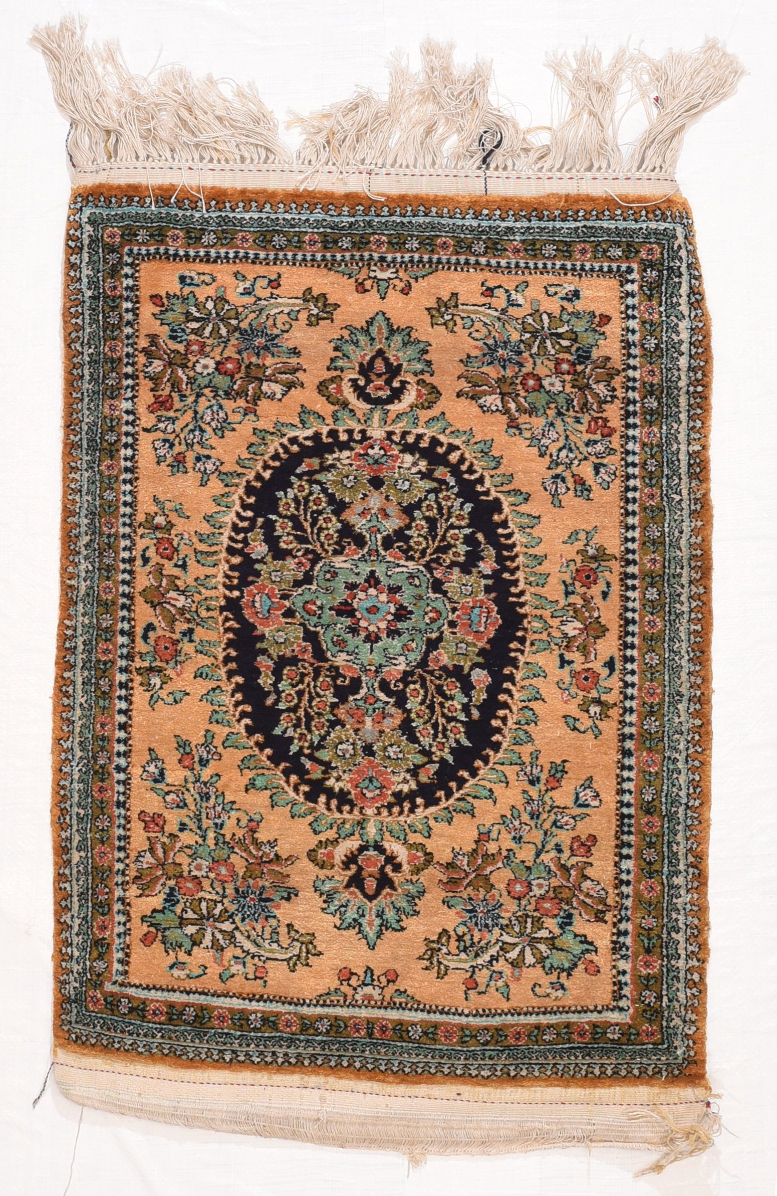 Excellent Rose Qum Persian Area Rug