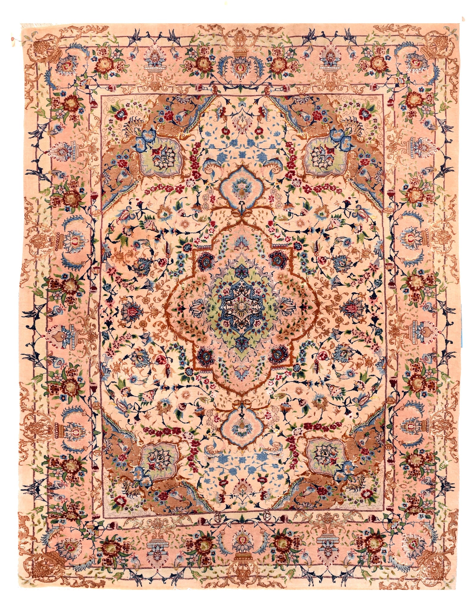 Excellent Rose Tabriz Persian Area Rug