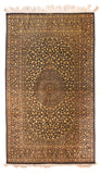 Excellent Olive Extremely Fine Persian Qum Area Rug