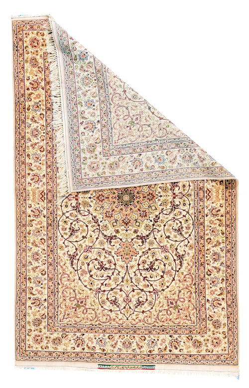 Antique Beige Isfahan Persian Area Rug