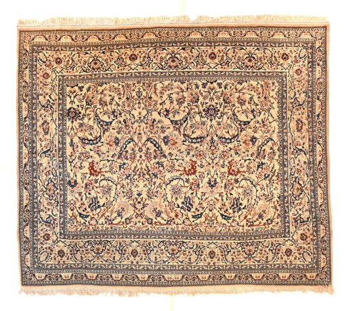 Antique Gold Brown Persian Nain Area Rug
