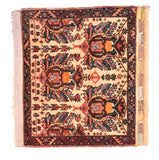 Antique Ivory Persian Afshar Area Rug