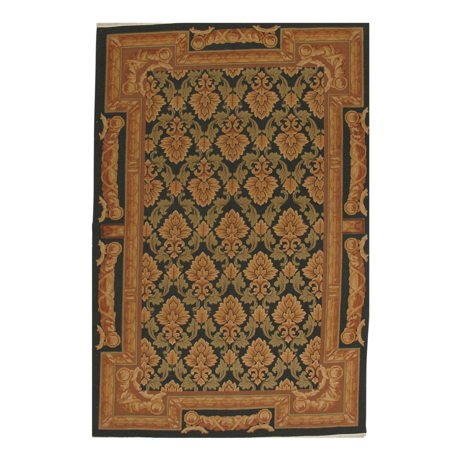 Soumak Design Hand Woven Wool Rug - 6' X 9'