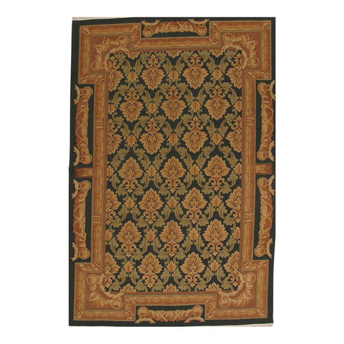 Soumak Design Hand Woven Wool Rug - 6' X 9'