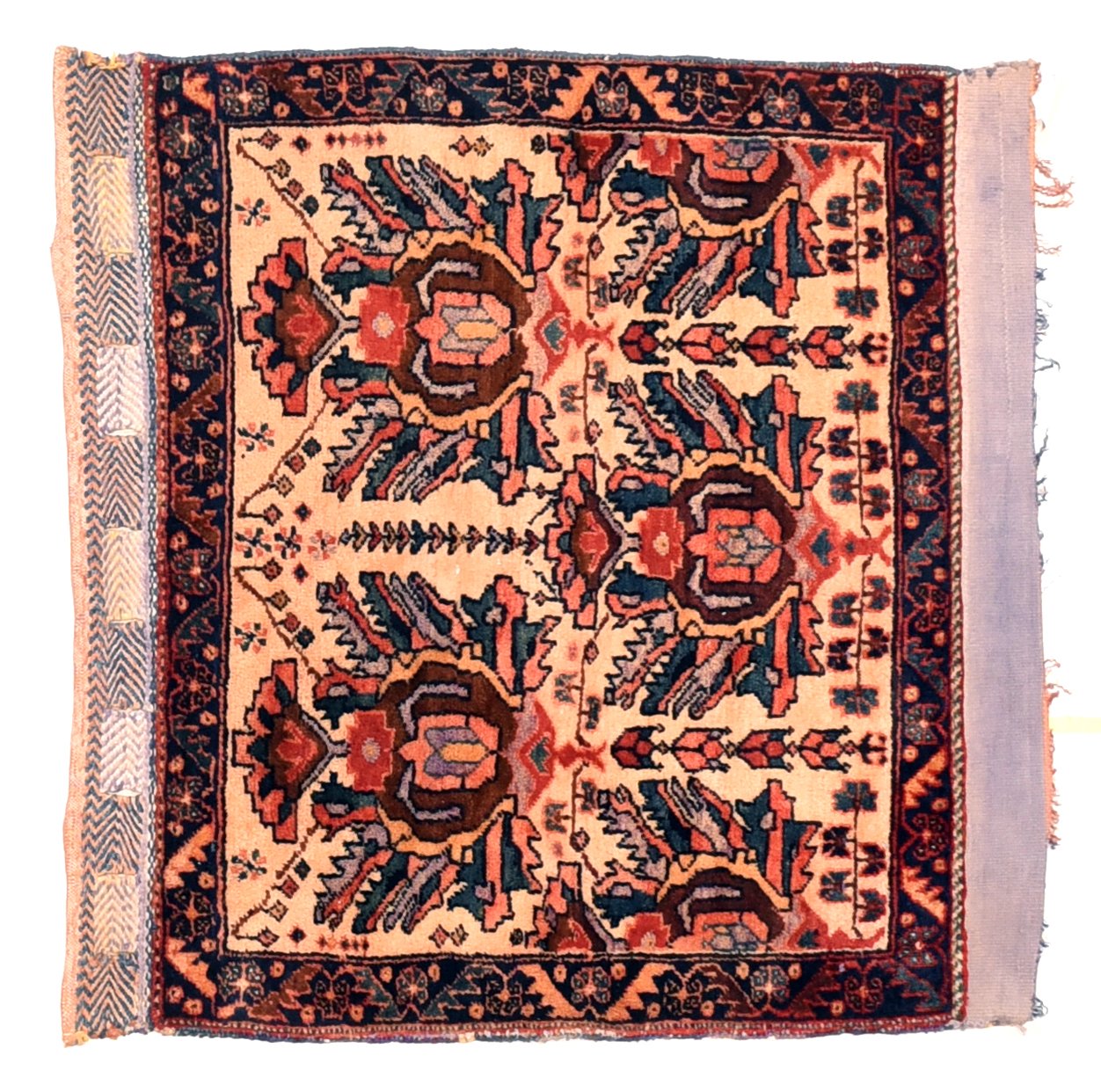 Antique Ivory Persian Afshar Area Rug