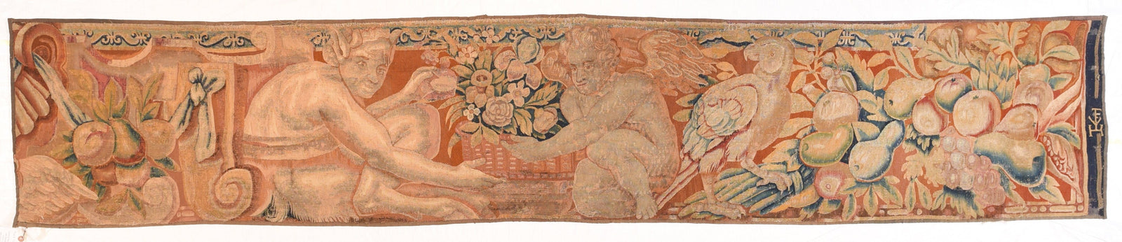 Antique Red Belgian Tapestry Area Rug