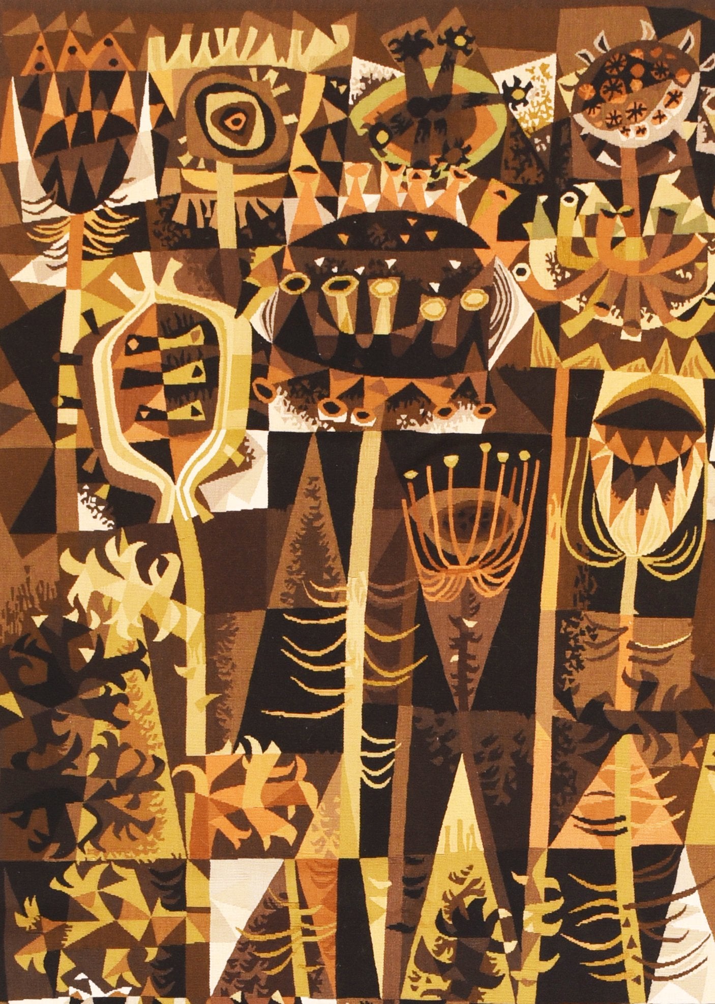 Vintage Contemprary French Tapestry Area Rug