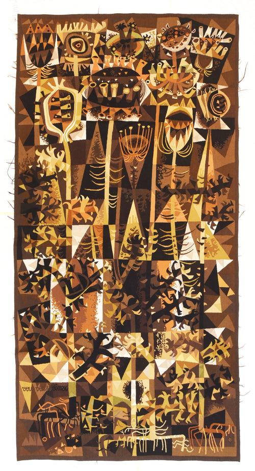 Vintage Beige Contemprary French Tapestry Area Rug