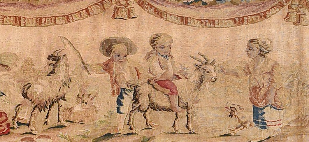 Antique Aubusson Pictorial French Tapestry