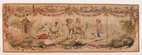 Antique Pastel Aubusson Pictorial French Tapestry Area Rug