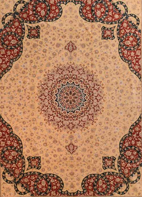 Vintage Fine Persian Qum Area Rug