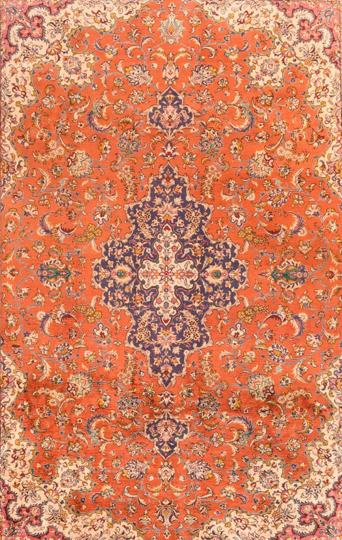 Vintage Persian Qum Area Rug
