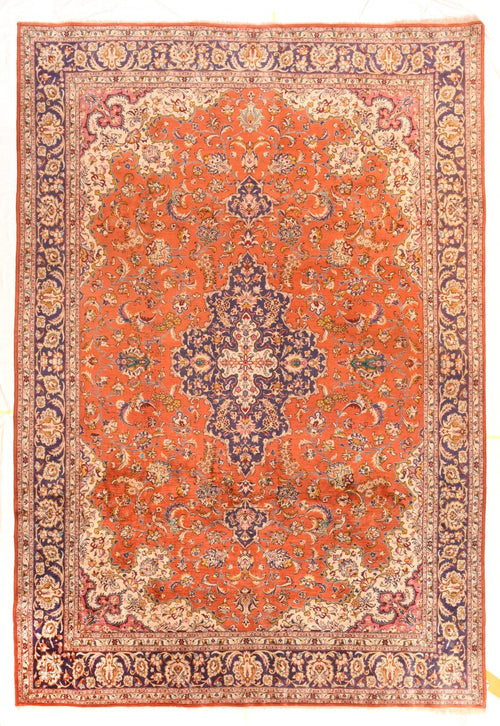 Vintage Red Persian Qum Area Rug