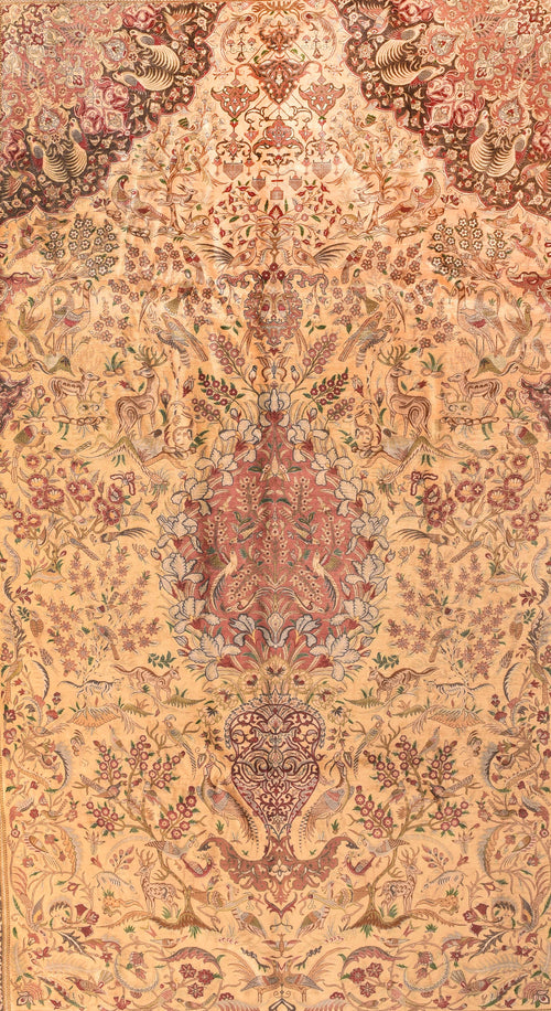 Vintage Persian Qum Area Rug