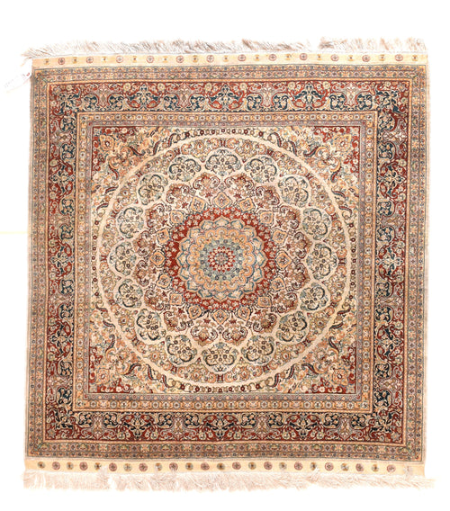 Excellent Beige Hereke Turkish Area Rug