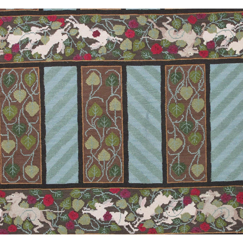 Soumak Design Hand Woven Wool Rug - 6' X 9'