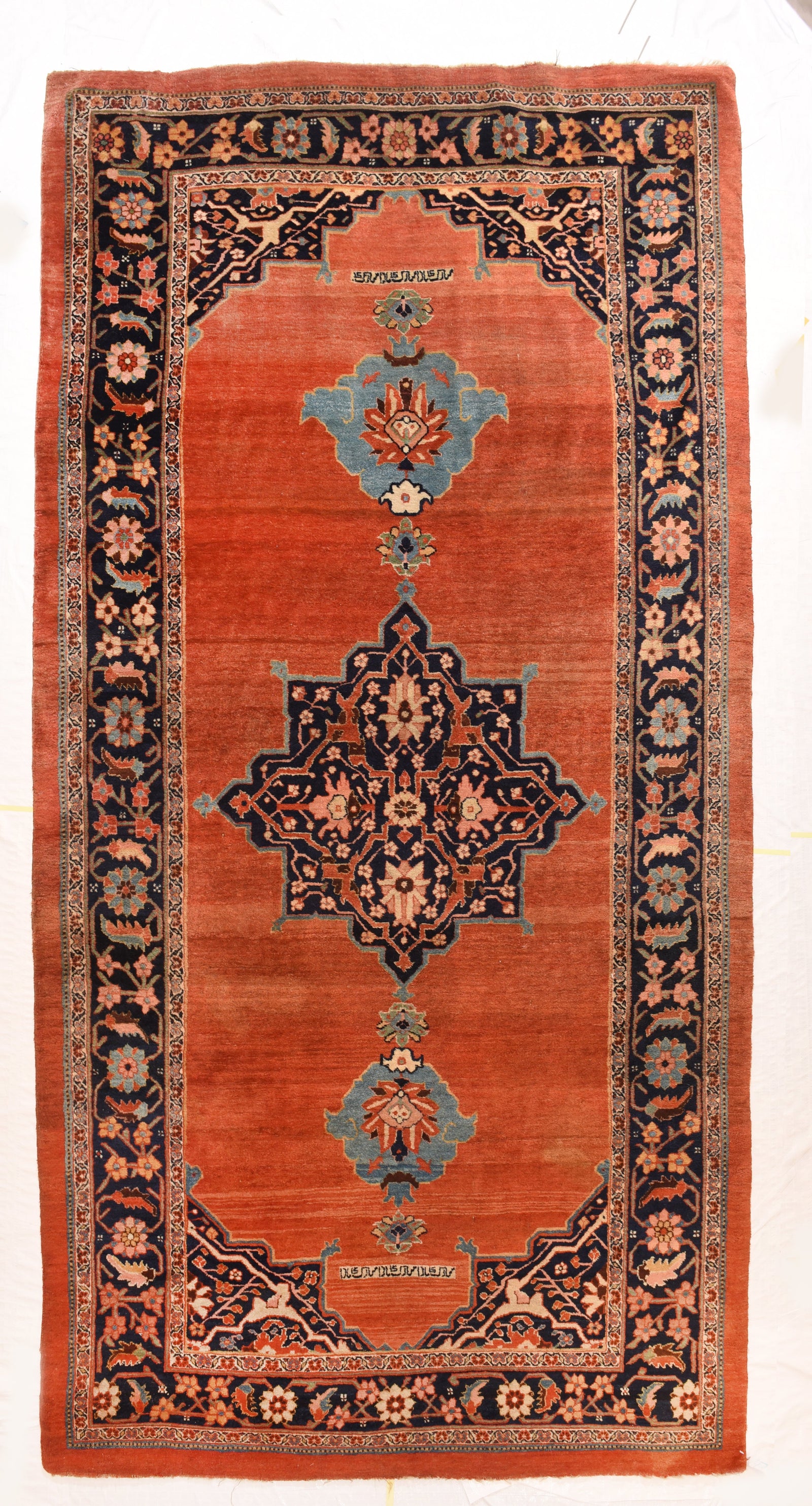 Antique Rust Persian Bidjar Area Rug
