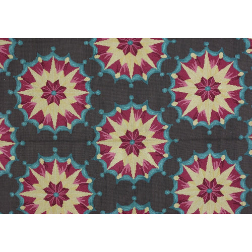 Soumak Design Hand Woven Wool Rug - 6' X 9'