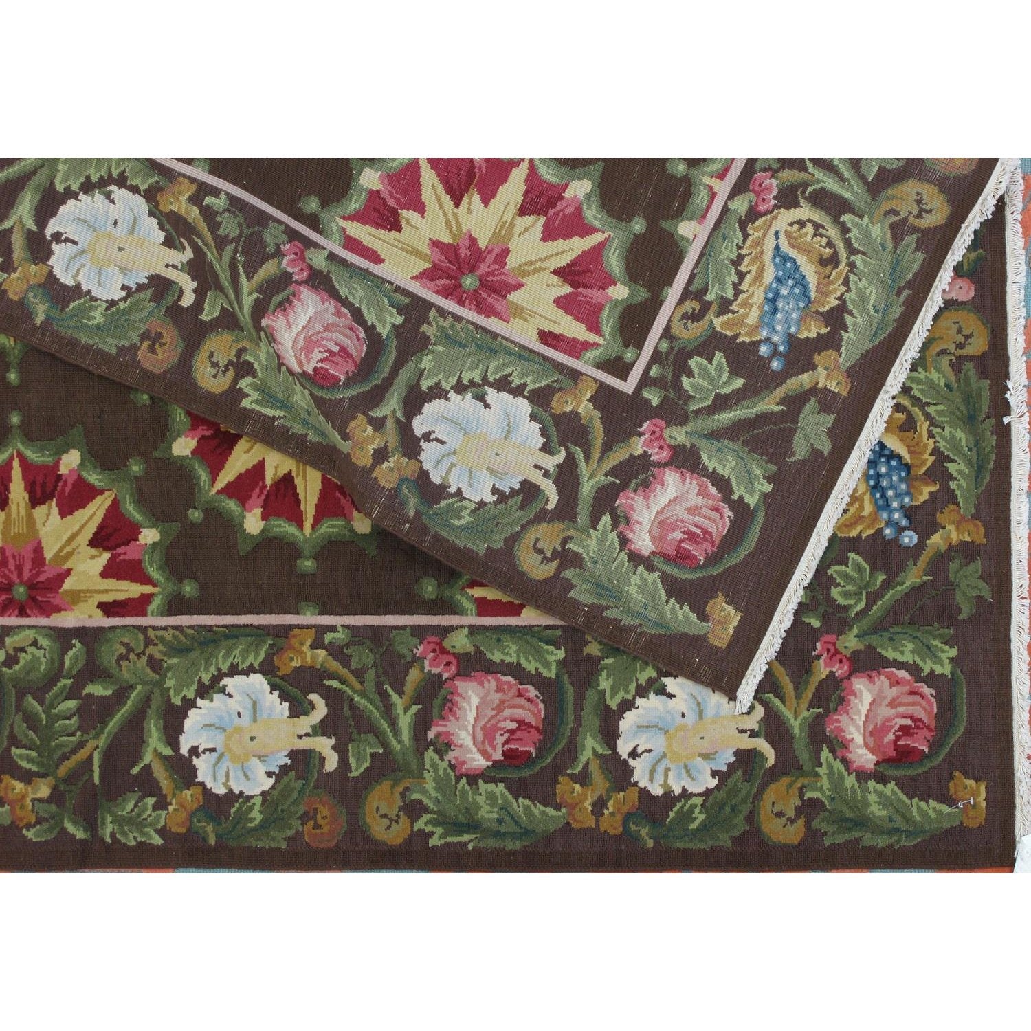 Soumak Design Hand Woven Wool Rug - 6' X 9'