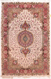 Vintage Beige Persian Tabriz Area Rug