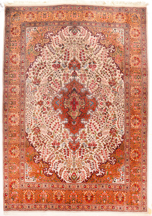 Vintage Rust Persian Tabriz Area Rug