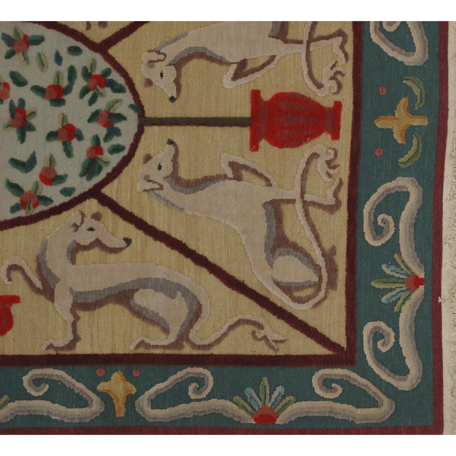 Soumak Design Hand Woven Wool Rug - 6' X 9'