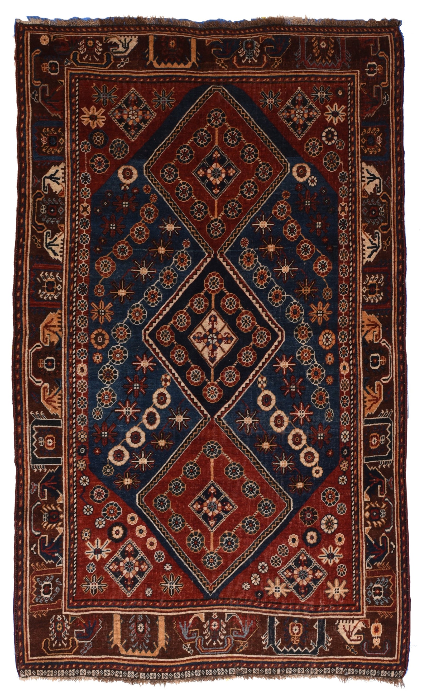 Antique Red Qashqai/Kashkai Persian Area Rug