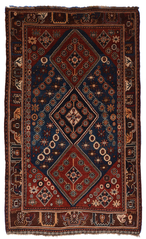 Antique Red Qashqai/Kashkai Persian Area Rug
