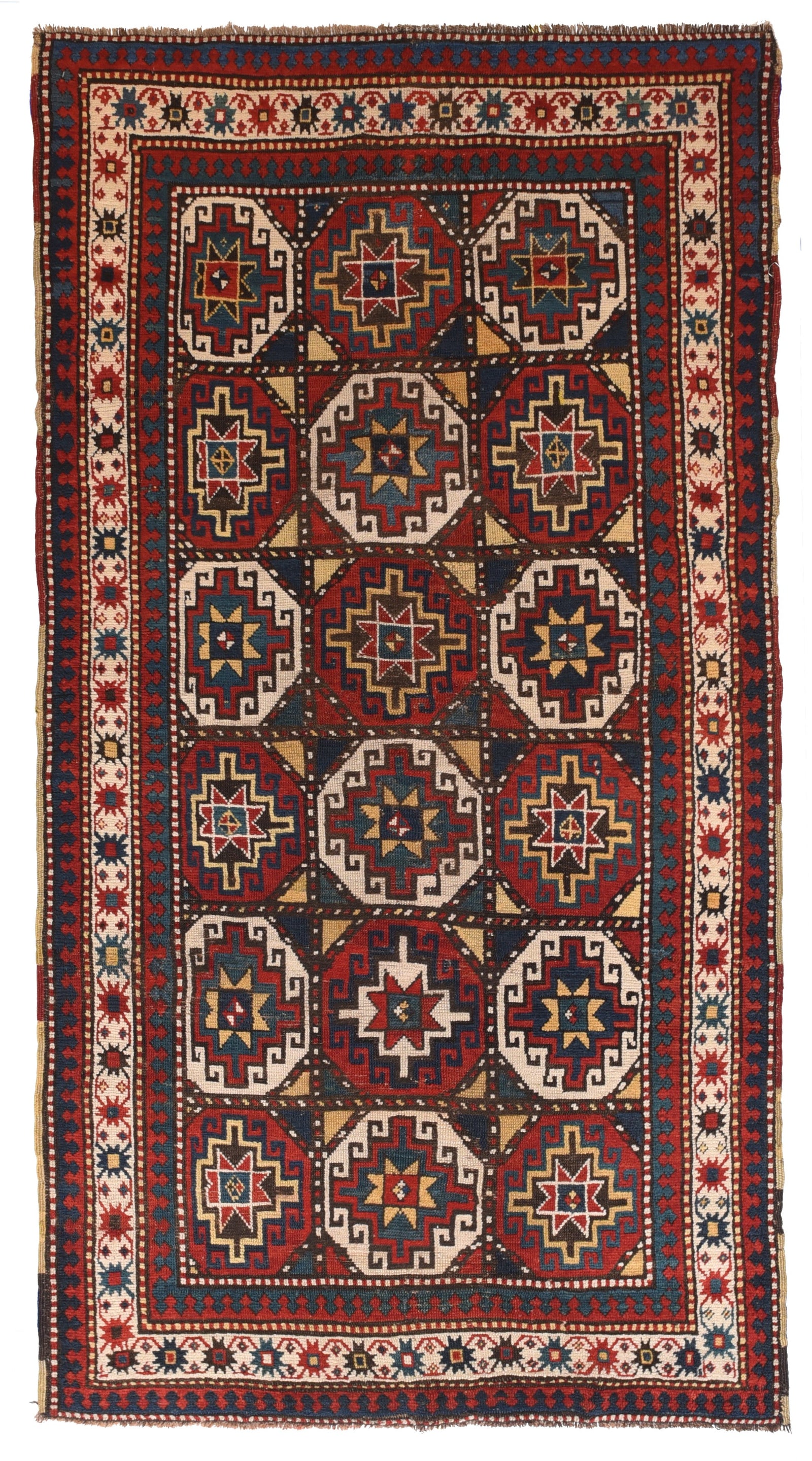 Antique Red Kazak Russain Area Rug