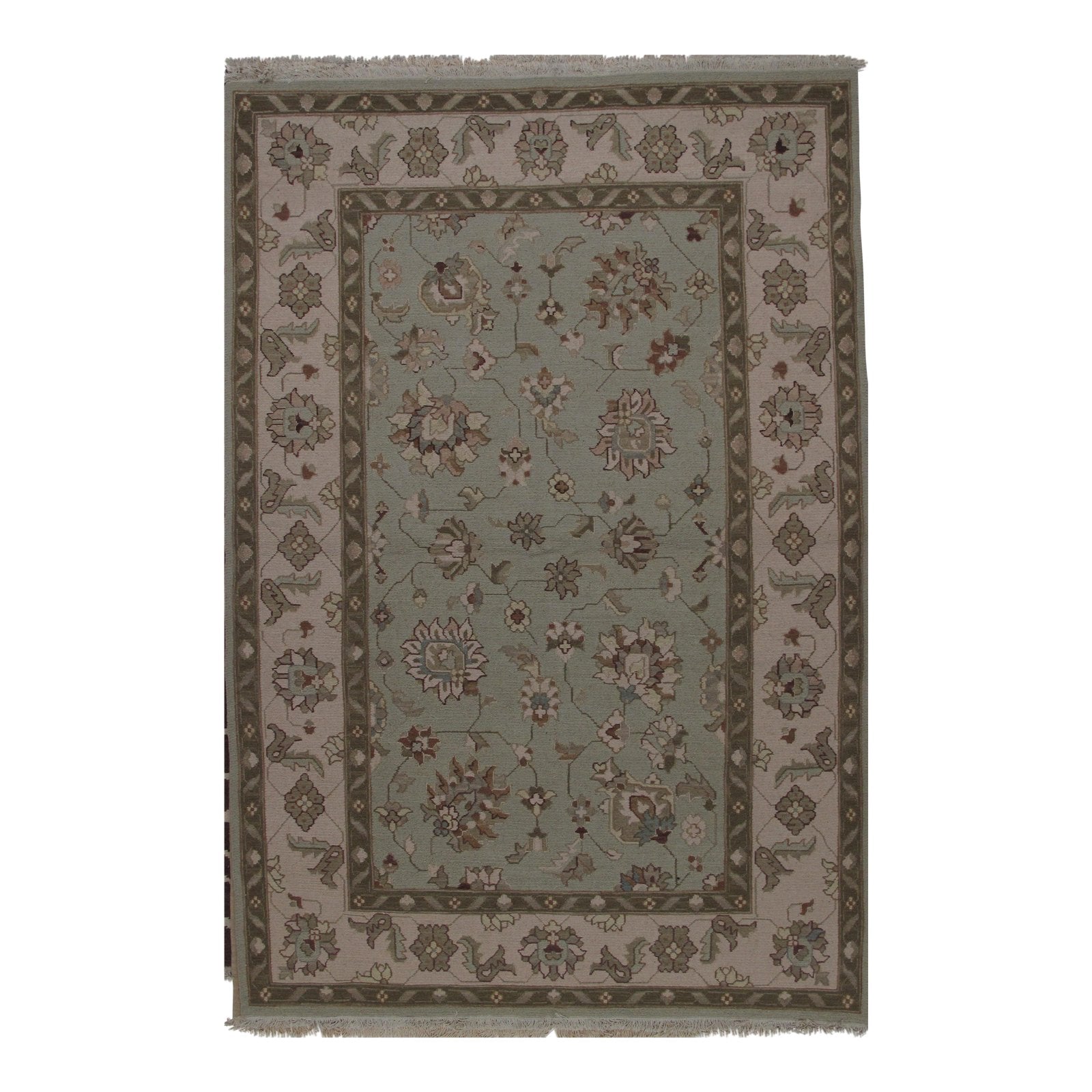 Soumak Design Hand Woven Wool Rug - 6' X 9'