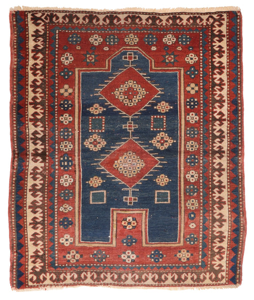 Antique Red Fachralo Kazak Russian Area Rug