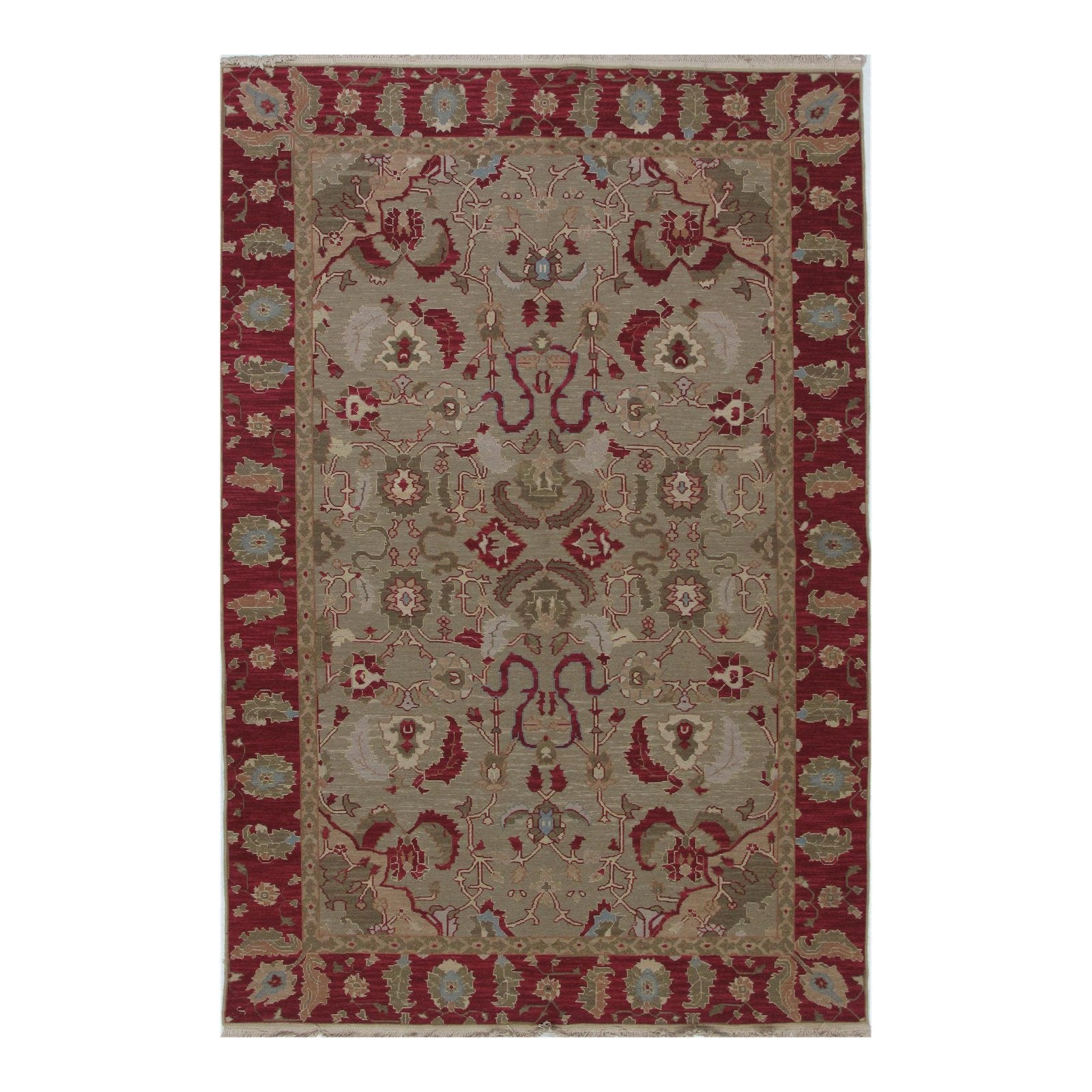 Soumak Design Hand Woven Wool Rug - 6' X 9'