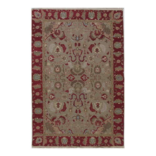 Soumak Design Hand Woven Wool Rug - 6' X 9'
