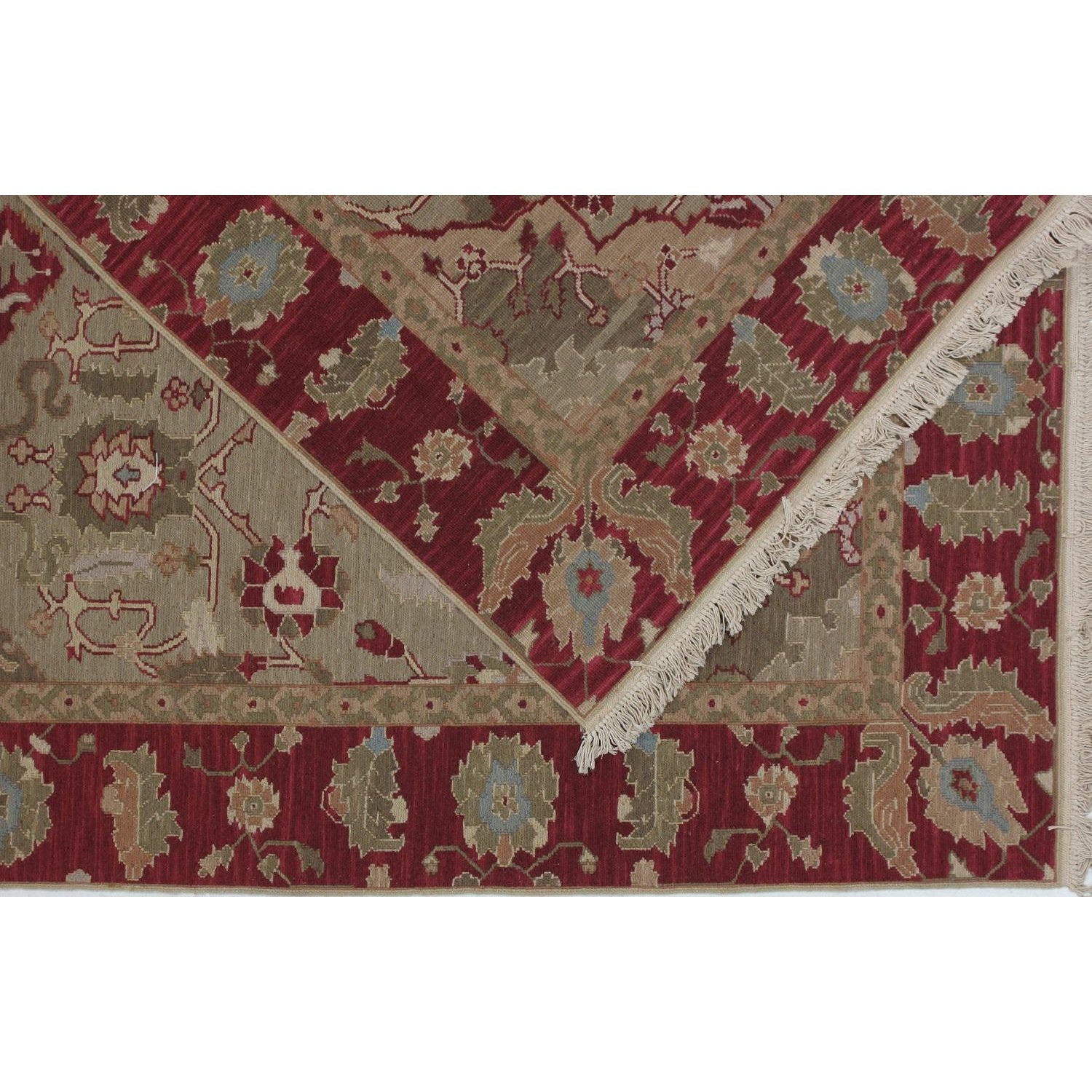 Soumak Design Hand Woven Wool Rug - 6' X 9'