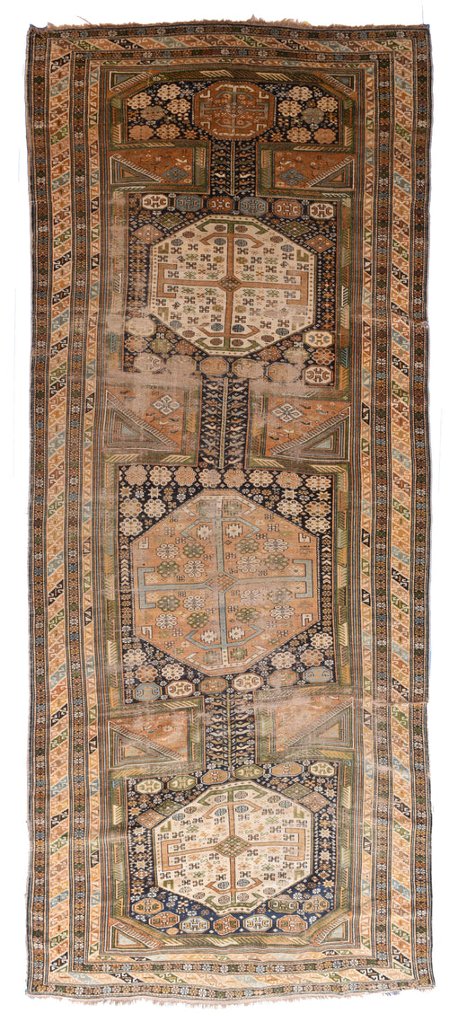 Antique Brown Shirvan Russian Area Rug