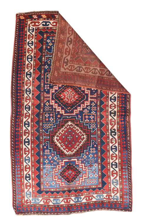 Antique Kazak Russian Area Rug