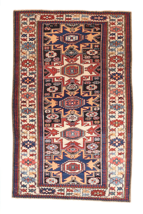 Antique Brown Kuba Russian Area Rug