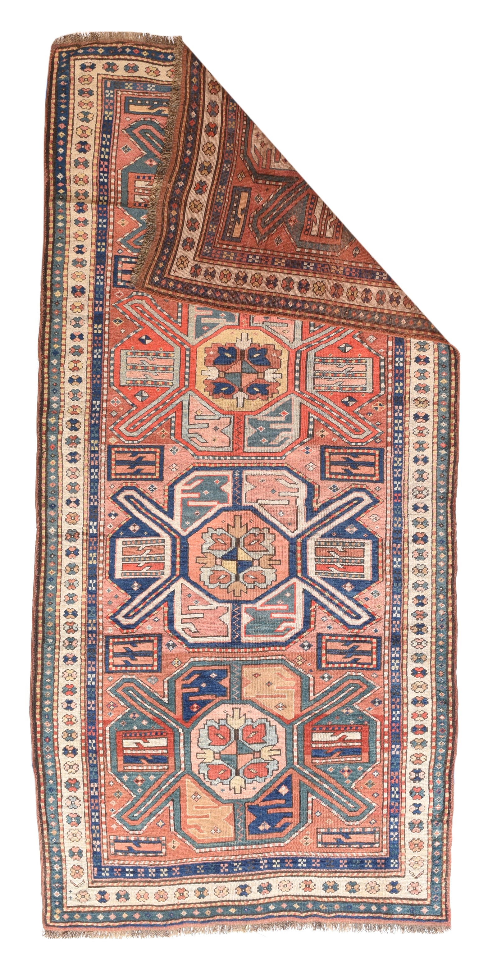 Antique Kazak Russian Area Rug