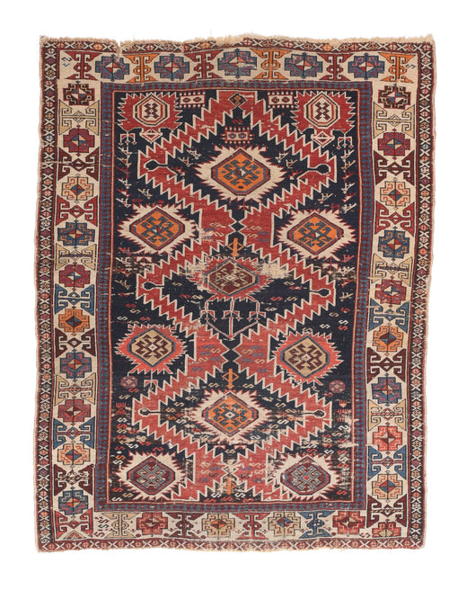Antique Rust Shirvan Caucasian Russian Area Rug